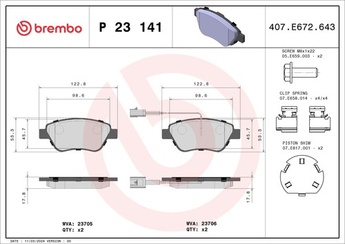 Fits brembo 141 brake pad - brembo,