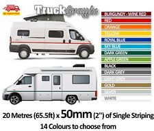 Motorhome Campers Graphics - Stripes 50mm stickers Decals INC GOLD & SILVER