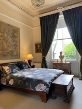 Very Nice Victorian high ceiling silk green Curtain