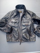 Authentic Vintage Replay Real Leather Jacket Biker Police Style Very rare 