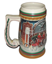 "HOME FOR THE HOLIDAYS" Vintage 1997 Budweiser Holiday / Christmas Beer Stein