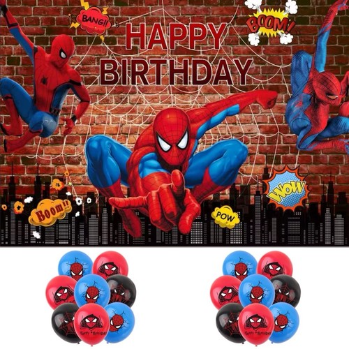 Spiderman backdrop balloons - backdrop,