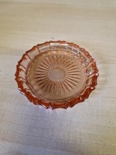 Vintage Pink Glass Ashtray 9cm X 1.5cm