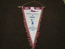 SERVETTE  SWITZERLAND   v  DERBY COUNTY 1974/5  UEFA CUP  VERY RARE  PENNANT