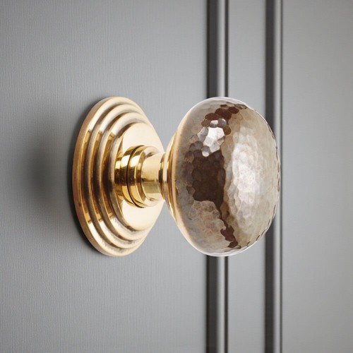 Hammered aged brass round - hammered,