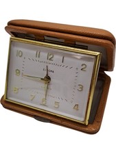Europa Folding Travel Alarm Clock 2 Jewels Germany Vintage T2870 SP47