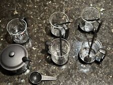 Bodum Brazil French Coffee Black 4x Cups & 5x Spoons 1x Creamer 1 X Sugar Bowl