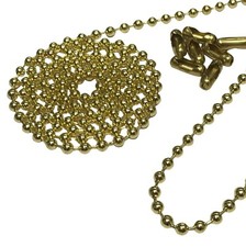 Polished Brass - Metal Bead Ball Chain With Connectors - 3.2mm Choose Length 3mm