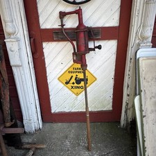 Antique motor oil barrel pump