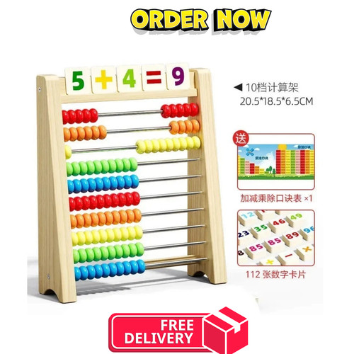 Wooden abacus for kids - kids, 10-row