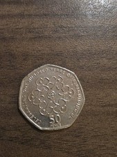 Rare collectible 50p coin celebrating 100 years of girlguiding uk British 