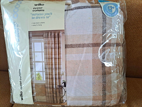 Wilko lined check eyelet - lined,