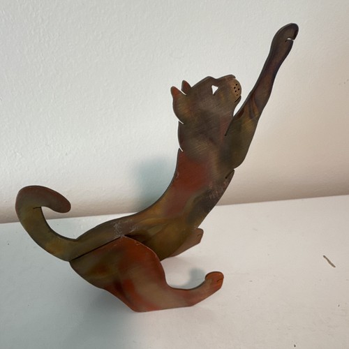 Copper cat sculpture - copper,