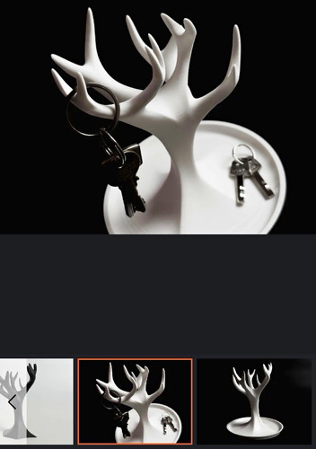 White ceramic deer antler - ceramic,