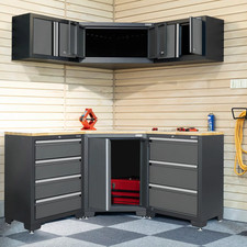 Corner Garage Cupboards Wall