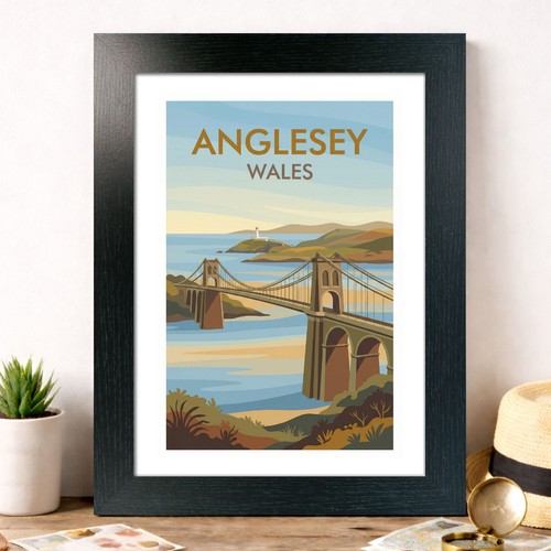 Anglesey wales travel poster - wales,