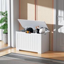 Wooden Storage Box Toy Chest Ottoman Large Bench Tool Trunk Blanket Organizer UK