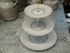 vintage full size cake stand with noritake lorenzo plates for dinner/tea set