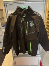 Mens Canadian Peak Winter Fleece Lined Jacket Black Green UK Large