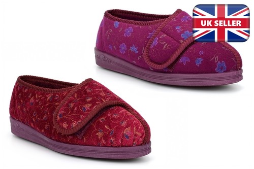 Womens wide fit slippers extra - womens,