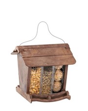 FERPLAST JOK 1 Wild Bird wooden Feeder - all types of seeds & fat balls holder