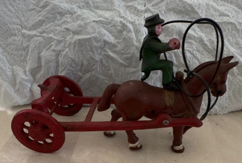 Vintage cast iron horse drawn - cast,