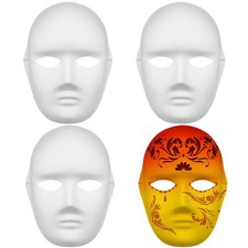  4 Pcs Plain White Masks to
