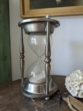 Hourglass Sand Timer Vintage Chrome Nautical Marine Desk Decor Gift Metal Hour