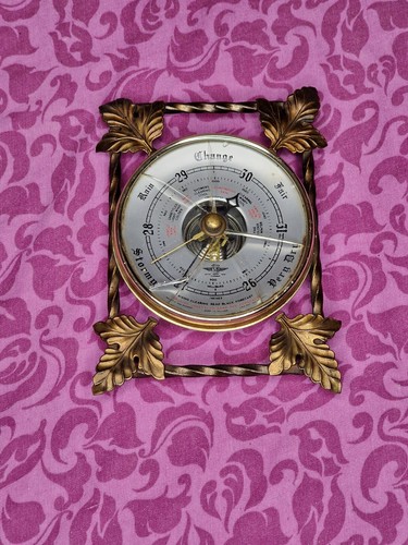 Vtg barometer antique damaged - barometer,
