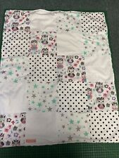 Handmade, Patchwork Baby Blanket, Cotton And Minky Fleece