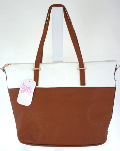 Whte camel two tone - tote, bag