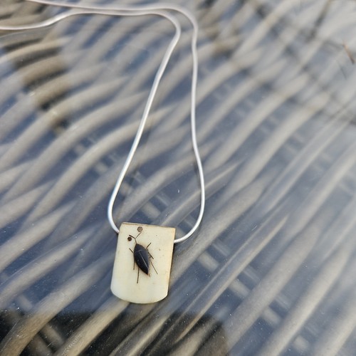Silver necklace shibayama - necklace,