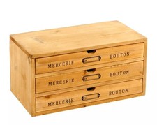 3 Drawers Chest Storage Cabinet Wooden Shabby Chic Desktop Organiser Box