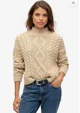 Superdry Aran Cable Knit Polo