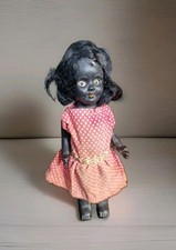 Rosebud Black Ethnic Baby Doll with Sleeping Eyes Vintage 1950s 6.5 Inches Tall