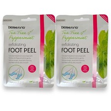 2 x Derma V10 Exfoliating Foot Peel Sock Mask Baby Soft Feet Removes Dead Skin