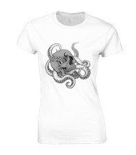 SKULL OCTOPUS LADIES T SHIRT