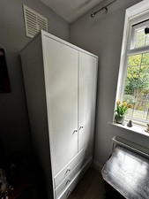 white double wardrobe used