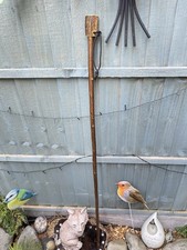 Vintage Handmade Wooden Walking Stick/Cane with Piece of Antler Handle