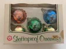 x5 Vintage 1970’s Christmas Baubles Shatterproof, Swan, Opened But Never Used