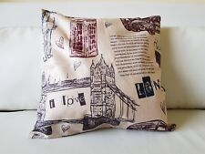 Iconic London Tourist Scenery Theme Square Cotton Linen Cushion Covers 45x 45cm