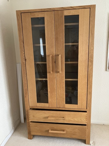 Oak glass display - glass, cabinet