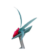 Sienna - Lagoon/Jade and hot pink  large sweeped brim hat ASCOT WEDDING