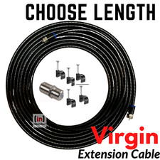VIRGIN MEDIA EXTENSION CABLE LEAD KIT FOR TV BROADBAND TIVO SUPERHUB WITH CLIPS