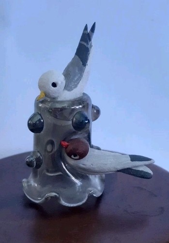 Glass thimble with clay - glass,