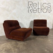 Pair Of Brown Corduroy Lounge