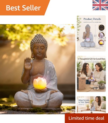 Buddha statue 27cm resin solar - buddha,