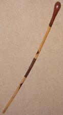Antique Military Swagger Stick / Show Cane Cladded English Leather Top & Collar