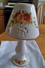 Royal Albert Old Country Roses Holiday Candle Lamp W/Shade 2006 DISC HTF!