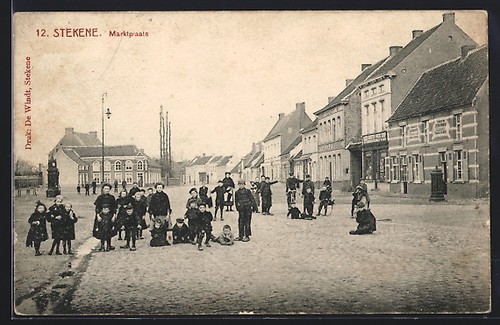 Old postcard stekene - postcard,